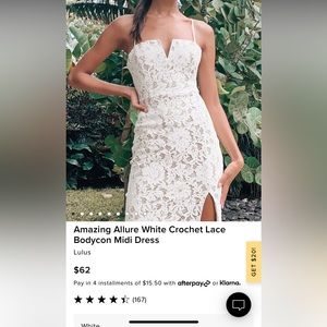 Lulus Amazing Allure White Crochet Lace Bodycon Midi Dress White